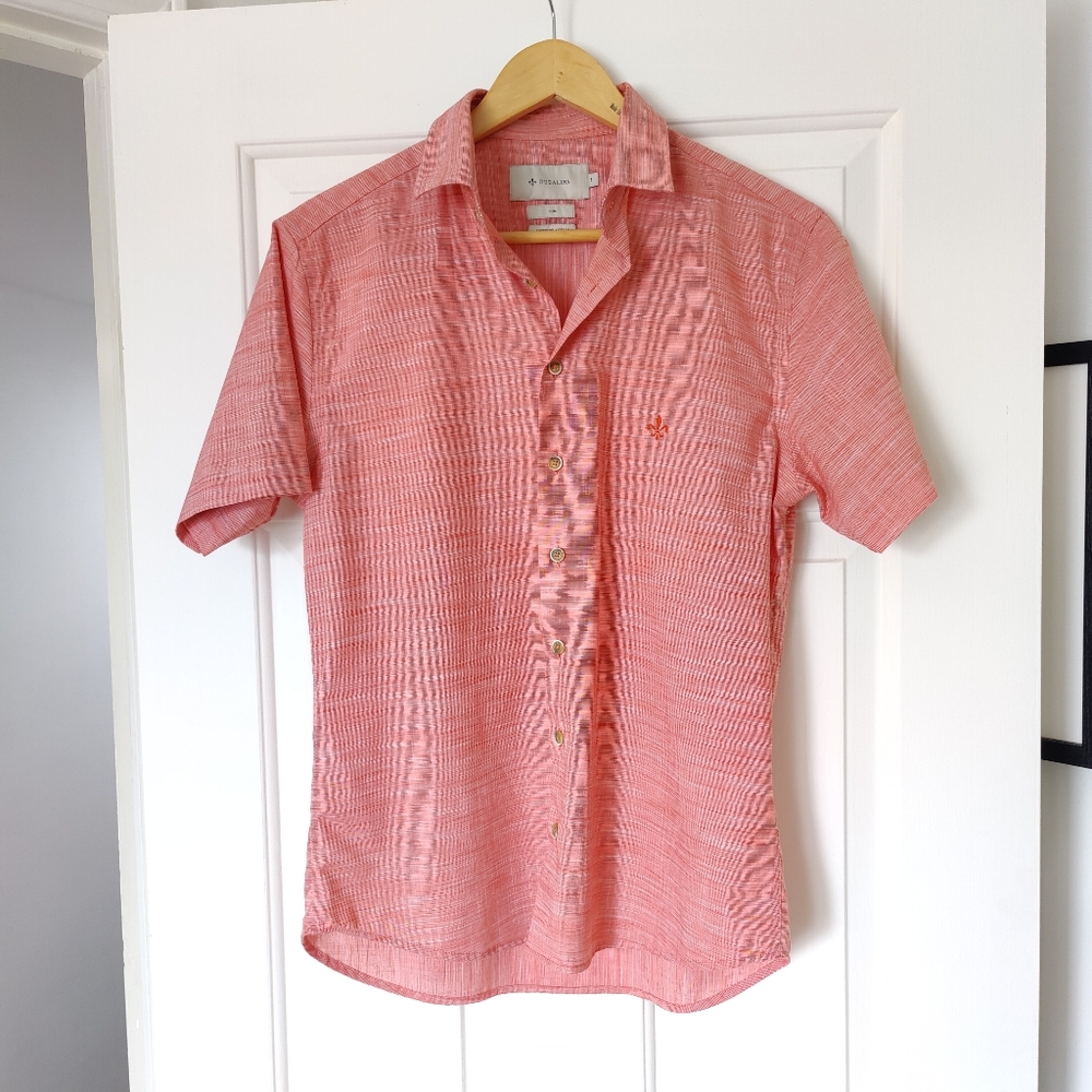 Dudalina (made in Brazil) superfine cotton Men's short sleeve button down shirt